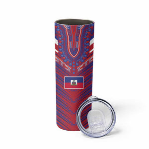 Custom Haiti National Football Skinny Tumbler Dashiki Sporty Style - African Pride