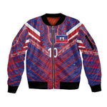 Custom Haiti National Football Sleeve Zip Bomber Jacket Dashiki Sporty Style - African Pride