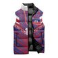 Custom Haiti National Football Sleeveless Puffer Jacket Dashiki Sporty Style - African Pride