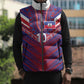 Custom Haiti National Football Sleeveless Puffer Jacket Dashiki Sporty Style - African Pride