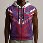 Custom Haiti National Football Sleeveless Zip Hoodie Dashiki Sporty Style - African Pride