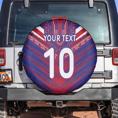 Custom Haiti National Football Spare Tire Cover Dashiki Sporty Style - African Pride