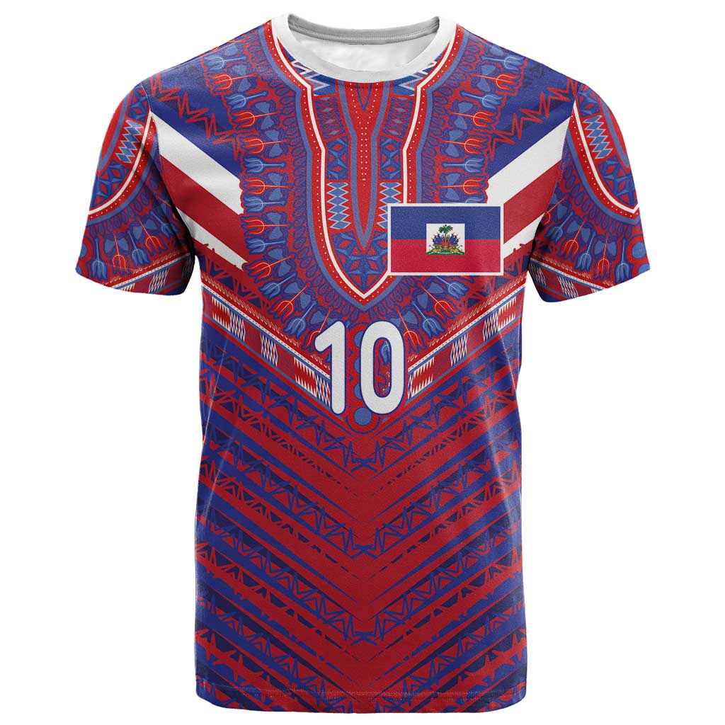 Custom Haiti National Football T shirt Dashiki Sporty Style - African Pride