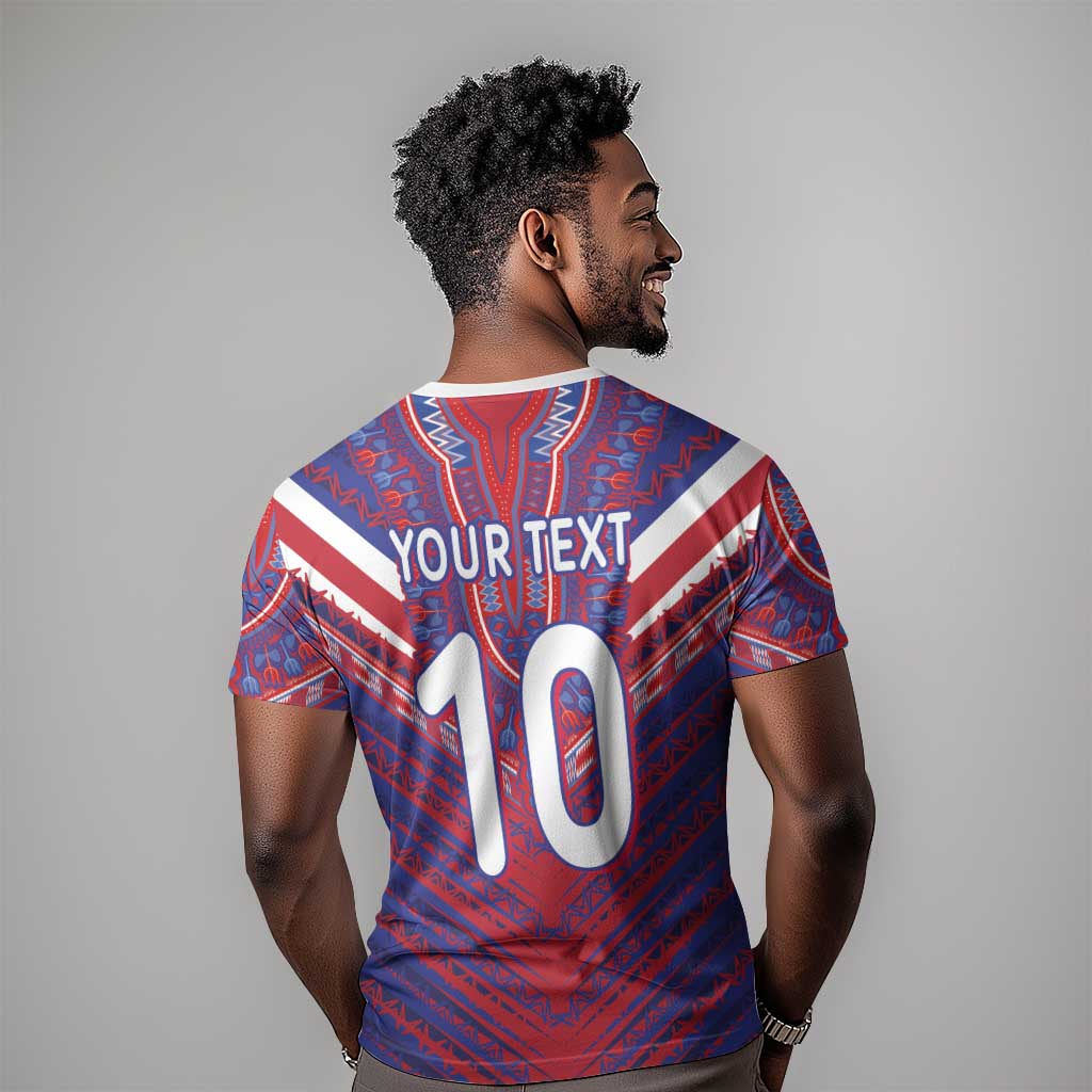 Custom Haiti National Football T shirt Dashiki Sporty Style - African Pride