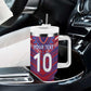 Custom Haiti National Football Tumbler With Handle Dashiki Sporty Style - African Pride