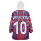 Custom Haiti National Football Wearable Blanket Hoodie Dashiki Sporty Style - African Pride