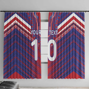 Custom Haiti National Football Window Curtain Dashiki Sporty Style - African Pride
