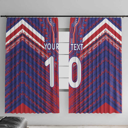 Custom Haiti National Football Window Curtain Dashiki Sporty Style - African Pride