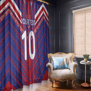 Custom Haiti National Football Window Curtain Dashiki Sporty Style - African Pride