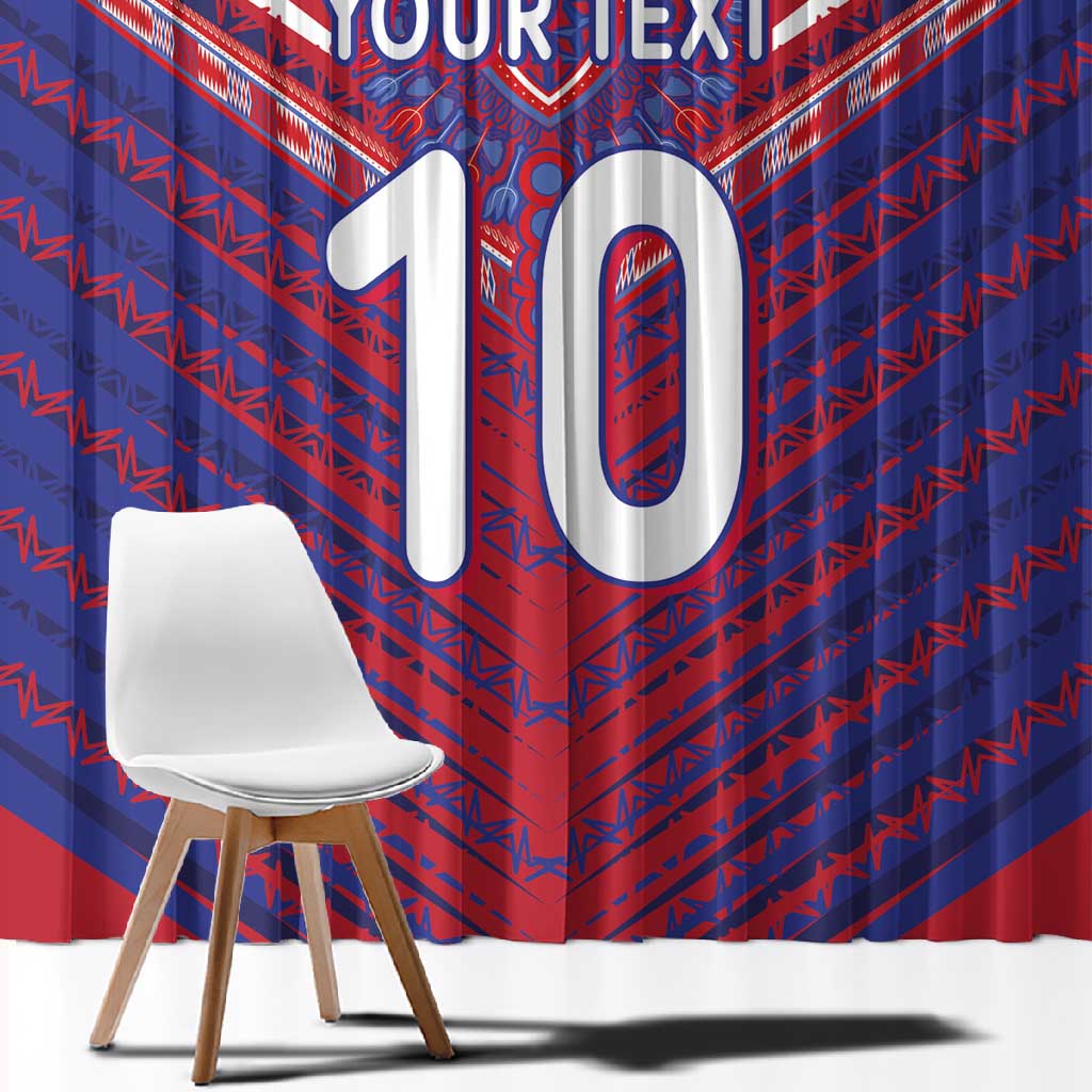 Custom Haiti National Football Window Curtain Dashiki Sporty Style - African Pride