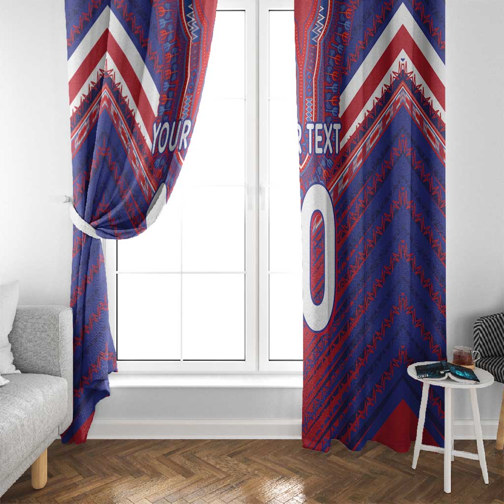Custom Haiti National Football Window Curtain Dashiki Sporty Style - African Pride