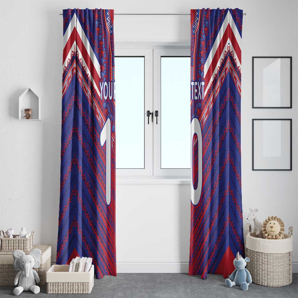 Custom Haiti National Football Window Curtain Dashiki Sporty Style - African Pride