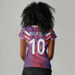Custom Haiti National Football Women V-Neck T-Shirt Dashiki Sporty Style - African Pride