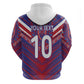 Custom Haiti National Football Zip Hoodie Dashiki Sporty Style - African Pride