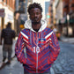 Custom Haiti National Football Zip Hoodie Dashiki Sporty Style - African Pride