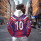Custom Haiti National Football Zip Hoodie Dashiki Sporty Style - African Pride