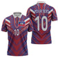 Custom Haiti National Football Zipper Polo Shirt Dashiki Sporty Style - African Pride