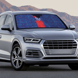 Custom Haiti National Football Auto Sun Shade Haiti Emblems Motif - African Pride