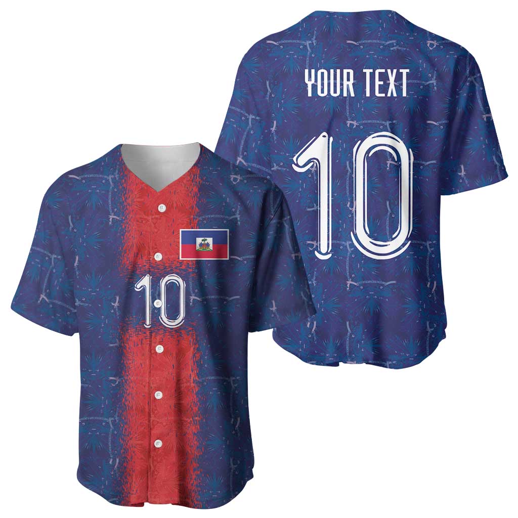 Custom Haiti National Football Baseball Jersey Haiti Emblems Motif - African Pride