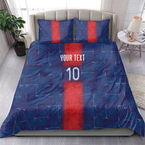 Custom Haiti National Football Bedding Set Haiti Emblems Motif - African Pride