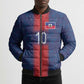 Custom Haiti National Football Bomber Puffer Jacket Haiti Emblems Motif - African Pride