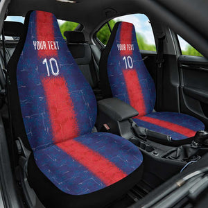 Custom Haiti National Football Car Seat Cover Haiti Emblems Motif - African Pride