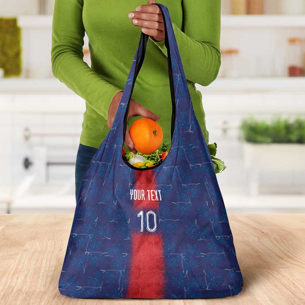 Custom Haiti National Football Grocery Bag Haiti Emblems Motif - African Pride
