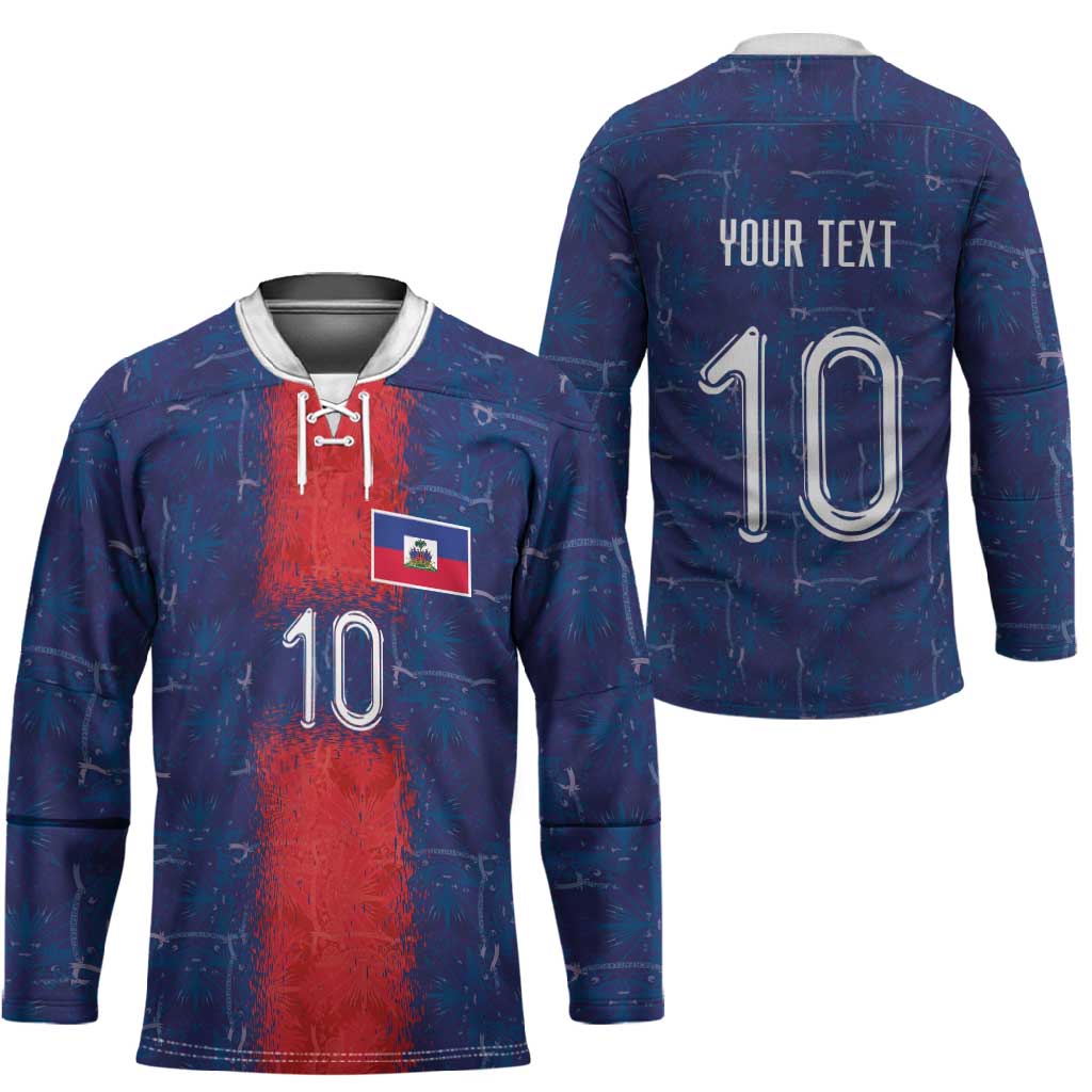 Custom Haiti National Football Hockey Jersey Haiti Emblems Motif - African Pride
