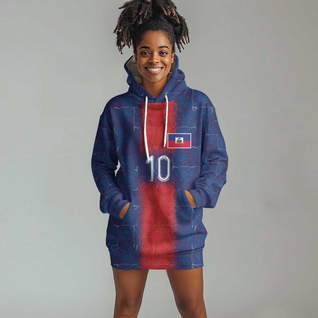 Custom Haiti National Football Hoodie Dress Haiti Emblems Motif - African Pride