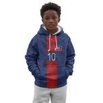 Custom Haiti National Football Kid Hoodie Haiti Emblems Motif - African Pride