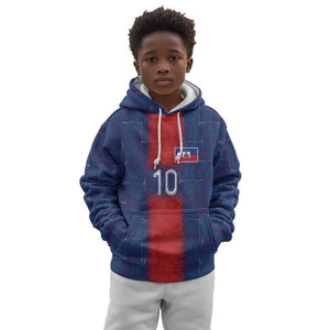 Custom Haiti National Football Kid Hoodie Haiti Emblems Motif - African Pride