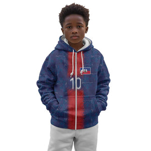 Custom Haiti National Football Kid Hoodie Haiti Emblems Motif - African Pride
