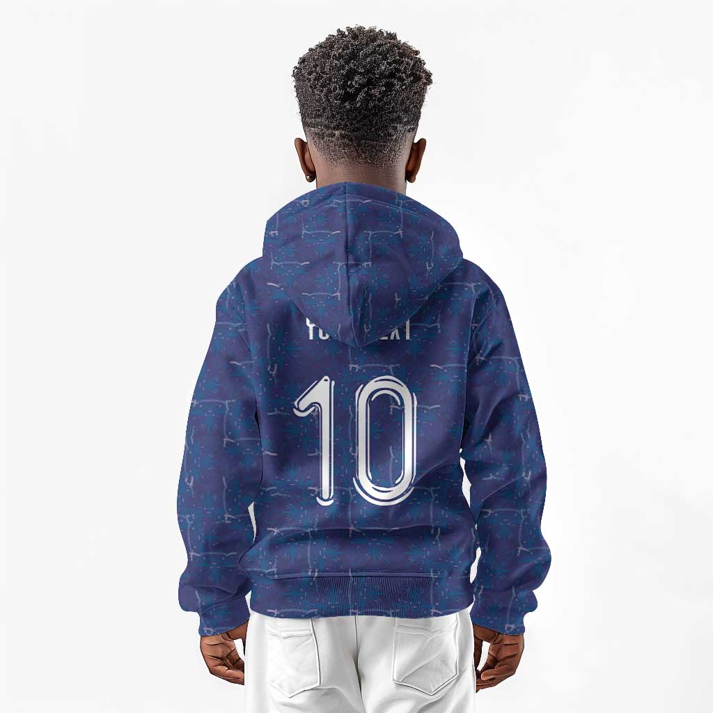 Custom Haiti National Football Kid Hoodie Haiti Emblems Motif - African Pride
