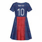 Custom Haiti National Football Kid Short Sleeve Dress Haiti Emblems Motif - African Pride
