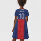 Custom Haiti National Football Kid Short Sleeve Dress Haiti Emblems Motif - African Pride