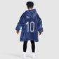 Custom Haiti National Football Kid Wearable Blanket Hoodie Haiti Emblems Motif - African Pride