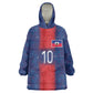 Custom Haiti National Football Kid Wearable Blanket Hoodie Haiti Emblems Motif - African Pride