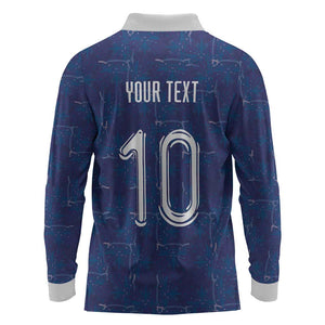 Custom Haiti National Football Long Sleeve Polo Shirt Haiti Emblems Motif - African Pride