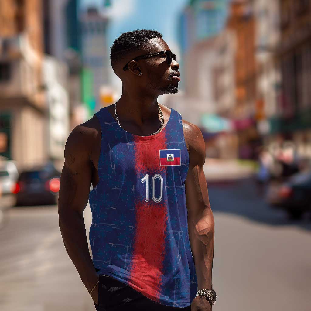 Custom Haiti National Football Men Tank Top Haiti Emblems Motif - African Pride