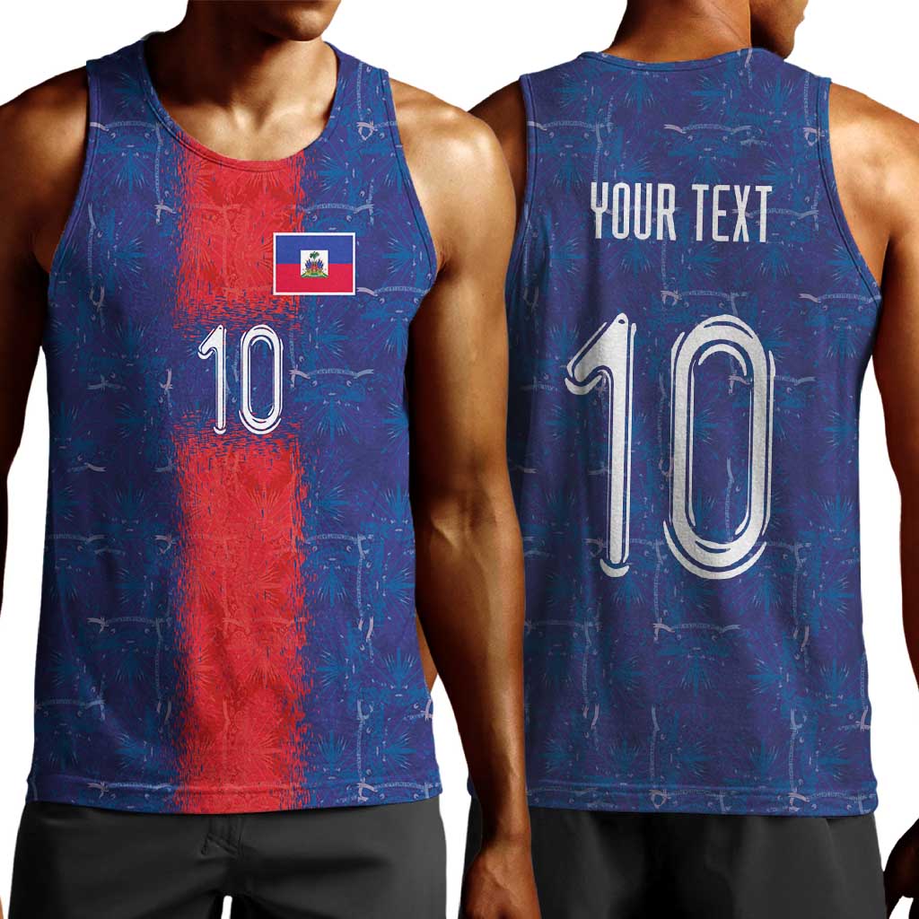 Custom Haiti National Football Men Tank Top Haiti Emblems Motif - African Pride
