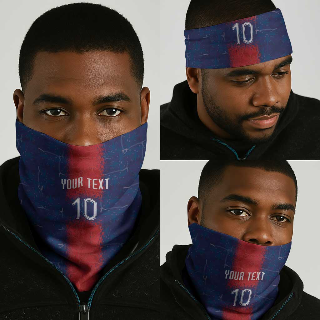 Custom Haiti National Football Neck Gaiter Haiti Emblems Motif - African Pride