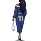 Custom Haiti National Football Off The Shoulder Long Sleeve Dress Haiti Emblems Motif - African Pride