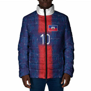 Custom Haiti National Football Padded Jacket Haiti Emblems Motif - African Pride