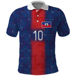 Custom Haiti National Football Polo Shirt Haiti Emblems Motif - African Pride