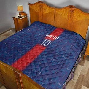 Custom Haiti National Football Quilt Haiti Emblems Motif - African Pride