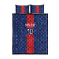 Custom Haiti National Football Quilt Bed Set Haiti Emblems Motif - African Pride