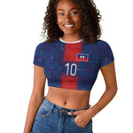 Custom Haiti National Football Raglan Cropped T shirt Haiti Emblems Motif - African Pride