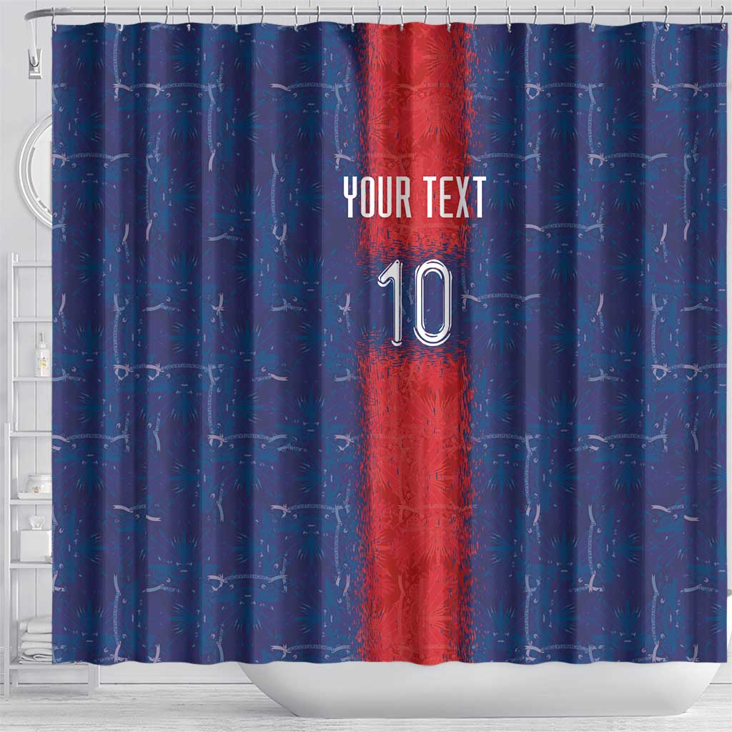 Custom Haiti National Football Shower Curtain Haiti Emblems Motif - African Pride