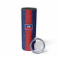 Custom Haiti National Football Skinny Tumbler Haiti Emblems Motif - African Pride