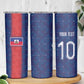 Custom Haiti National Football Skinny Tumbler Haiti Emblems Motif - African Pride